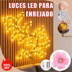 🌸✨ Las luces LED con forma de flor de durazno se utilizan para decorar paredes interiores y crear un ambiente romántico.