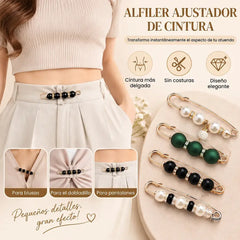 🧷✨ Broche de Perla Ajustable para Cintura – Imperdible para Vestidos, Pantalones y Escotes, Antideslizante y Elegante 👗
