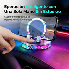 📱 Soporte para coche RGB con sujeción automática y carga inalámbrica de 15 W