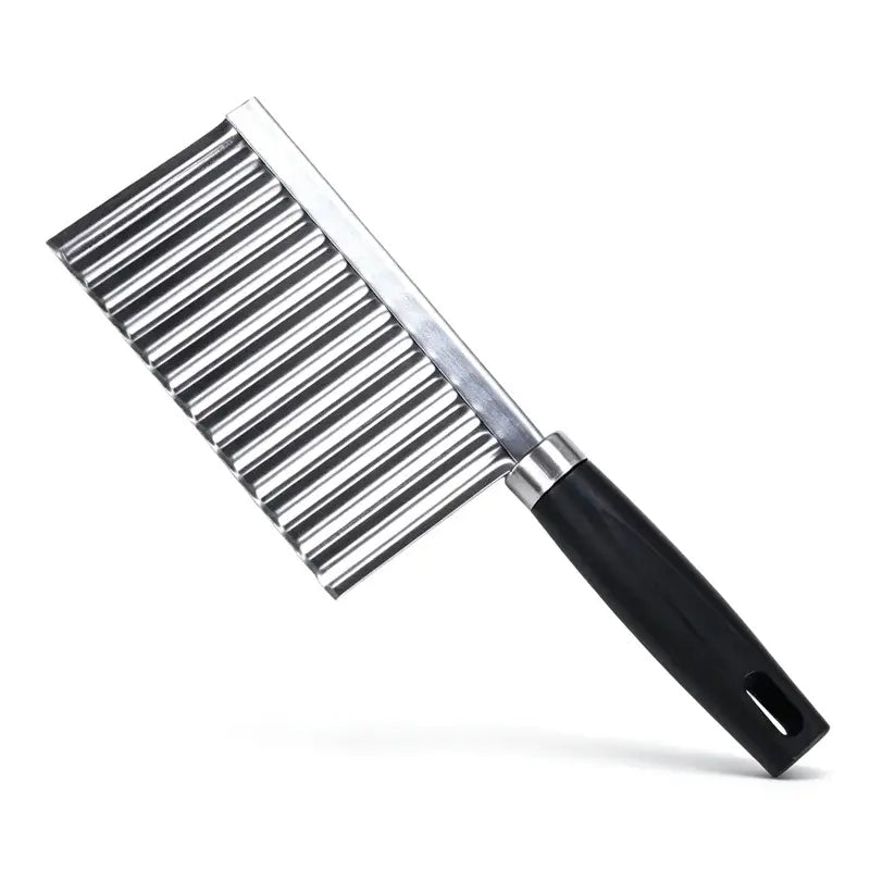 🥔【¡Compra 1 y llévate 1 gratis!】🔪 Cortador de Patatas Ondulado de Acero Inoxidable – Cuchillo para Papas Fritas y Verduras en Forma de Onda 🥔
