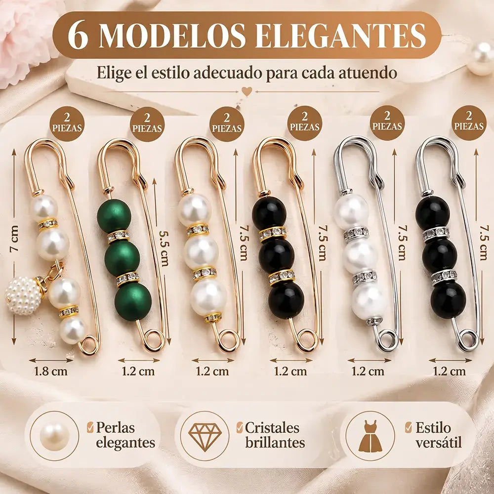 🧷✨ Broche de Perla Ajustable para Cintura – Imperdible para Vestidos, Pantalones y Escotes, Antideslizante y Elegante 👗