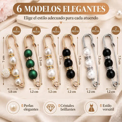 🧷✨ Broche de Perla Ajustable para Cintura – Imperdible para Vestidos, Pantalones y Escotes, Antideslizante y Elegante 👗