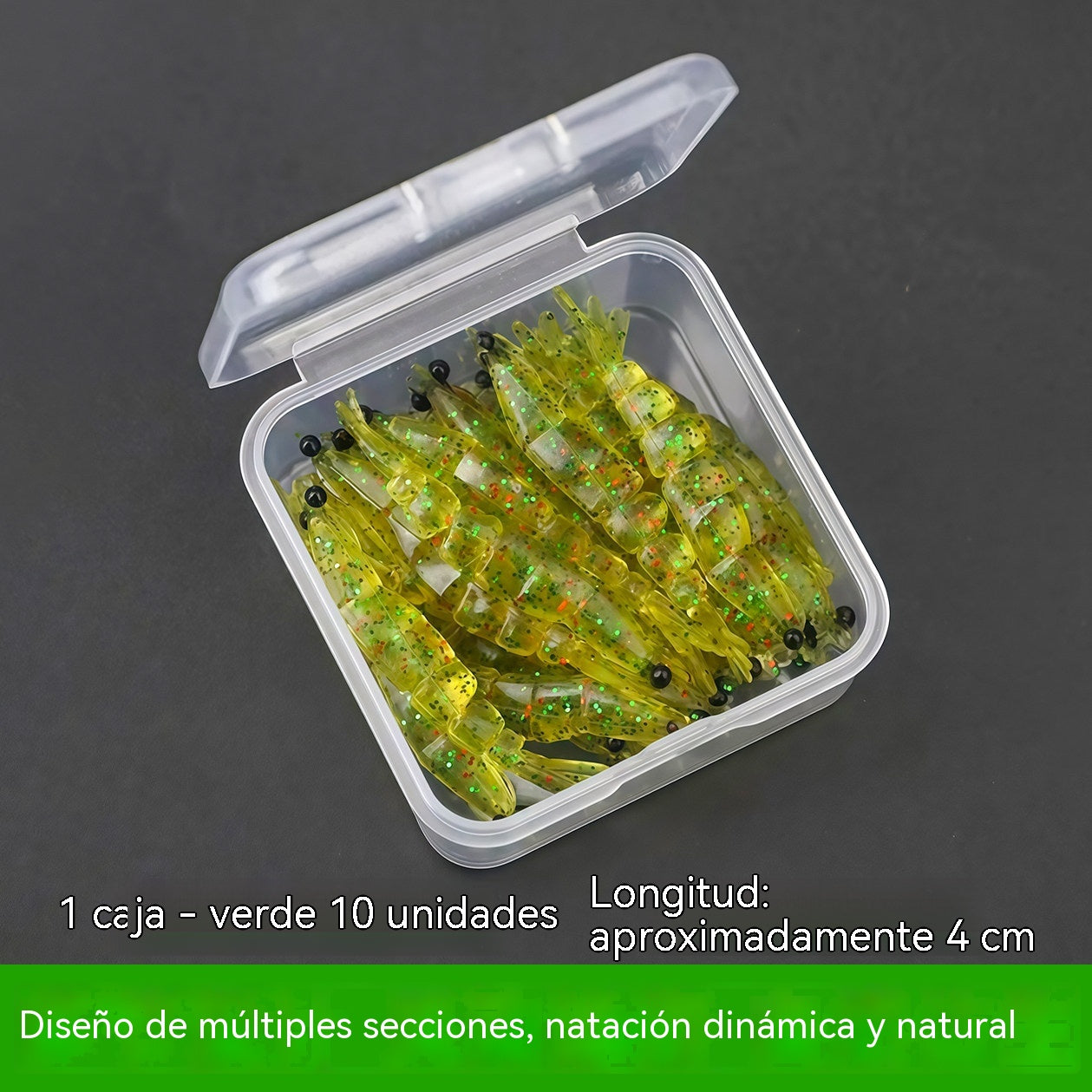 🔥Compre 5 y obtenga 5 gratis（10 cajas - 100 unidades）🎣🦐Cebo de gamba realista de múltiples segmentos para pesca spinning
