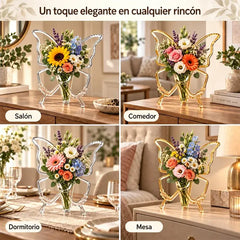 🦋 Jarrón de Mariposa Transparente para Hidroponía | Florero Creativo de Arte para Mesa | Decoración de Hogar y Salón ✨