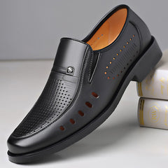 【38-44】Cómodos y transpirables zapatos de cuero casual de negocios para hombres hechos de cuero de alta calidad que no se arruga fácilmente.