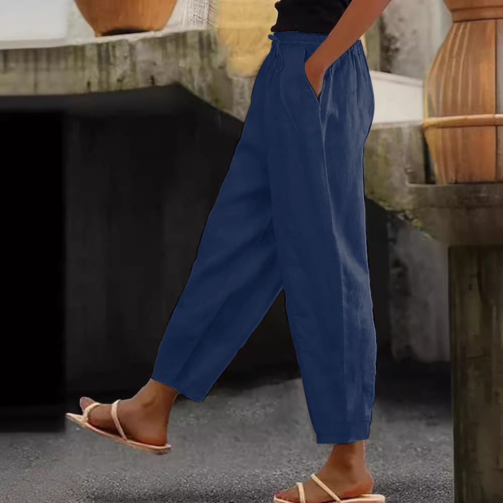 😍💕Último día de rebajas: 50% de descuento💕Pantalones casuales de algodón y lino para mujer