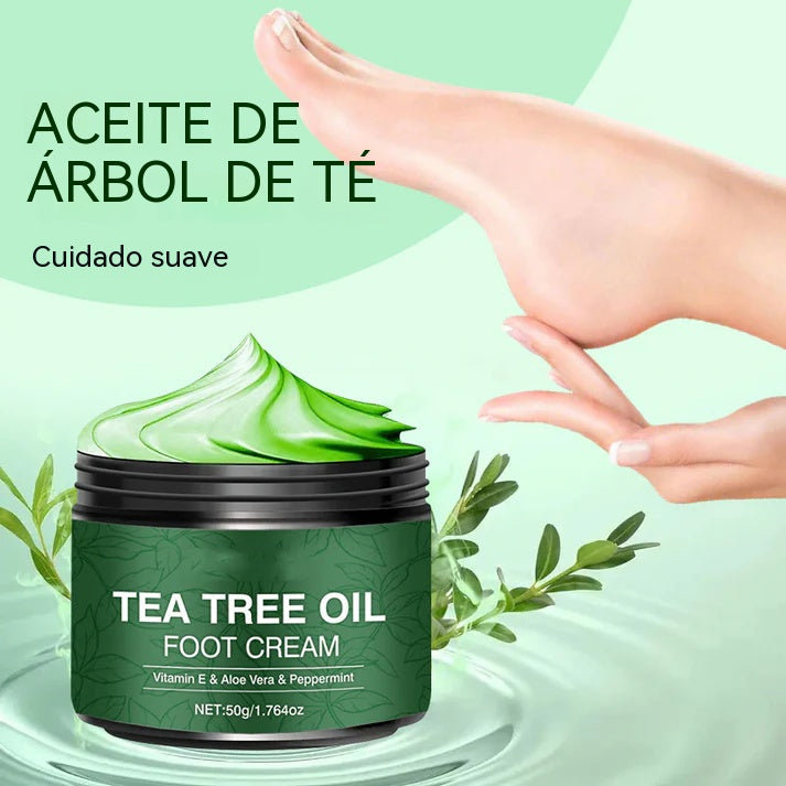 【Compra 2 y llévate 2 gratis】Crema para pies con aceite de árbol de té, hidratante y nutritiva.