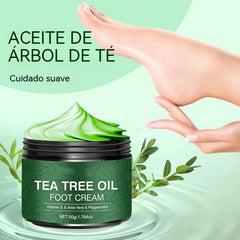 【Compra 2 y llévate 2 gratis】Crema para pies con aceite de árbol de té, hidratante y nutritiva.