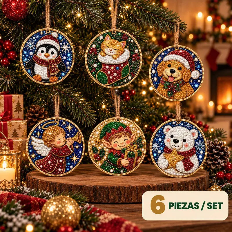 🎄✨ Kit 6 Adornos Navideños de Madera DIY – Para Pintar y Personalizar | Manualidades Navideñas en Familia 🖌️