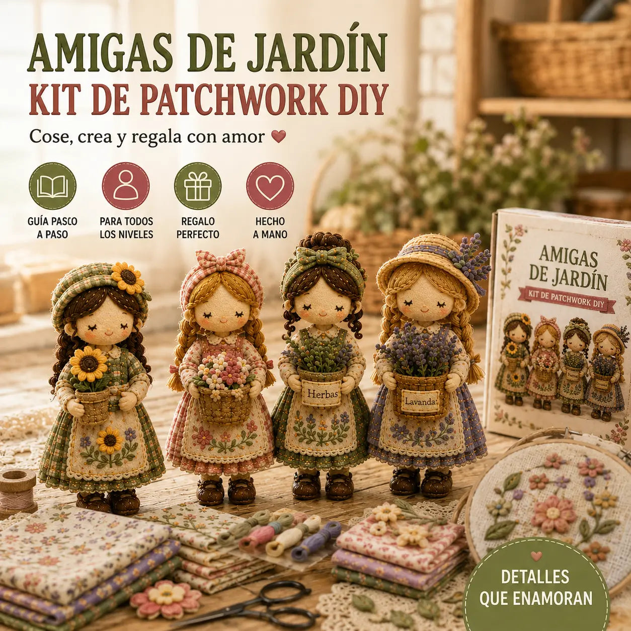 🎁Último día: ¡Disfruta de un 49% de descuento! 🧵 Kit de patchwork para armar en miniatura de la serie Mundo en miniatura.
