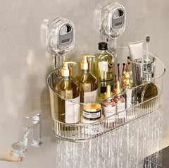 Estante de almacenamiento con ventosa sin perforaciones, escurridor de pared para cocina y baño