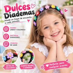 👑【6 piezas】Baquetas, pinzas para el cabello y cintas trenzadas para niñas