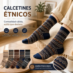 🔥【10 par】🧦(39-45) Calcetines étnicos retro absorbentes para hombre, ideales para otoño e invierno.