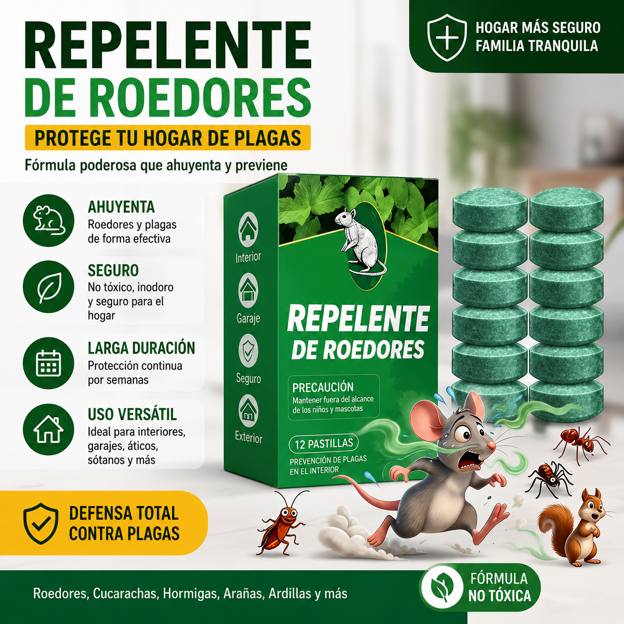 🌿✨ Bolas repelentes naturales para ratas – Repelente de ratas con aceite de menta y limón (12 bolas)