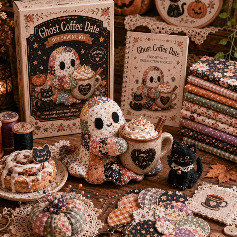 🔥Último día con 50% de descuento - 👻Set de patchwork DIY Little Ghost