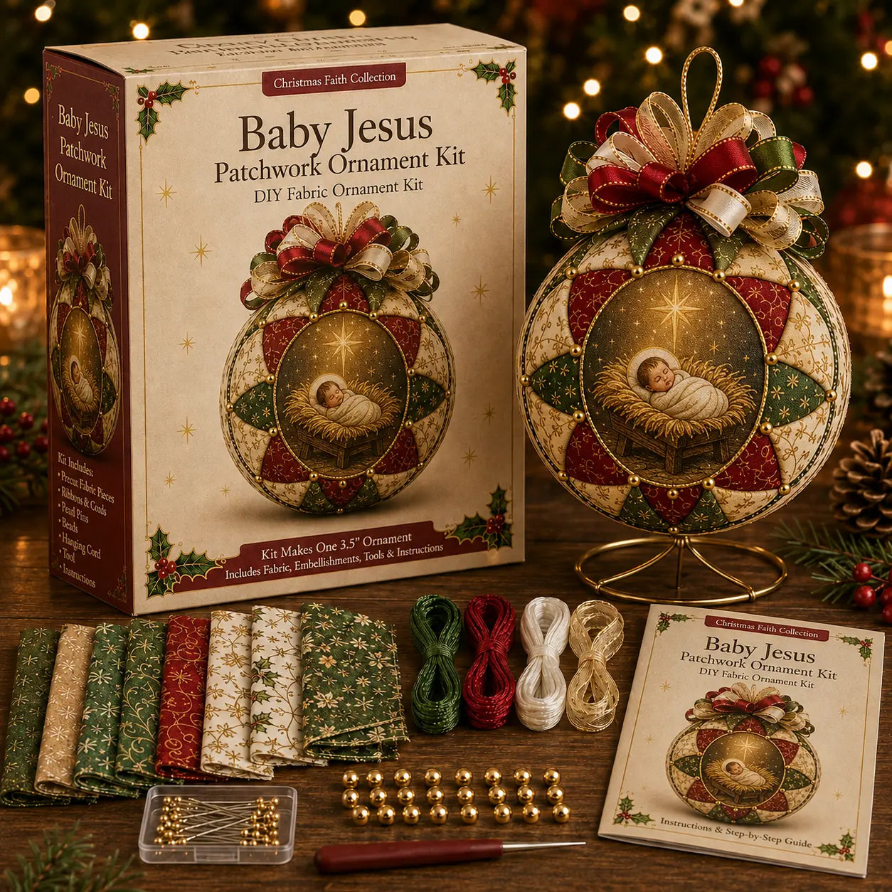🎄✨ ¡Especial de Navidad! Kit de decoración navideña de patchwork para el Nacimiento de Jesús: ¡crea exquisitos recuerdos hechos a mano! 🎁🙏