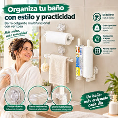 Barra colgante multifuncional con ventosa
