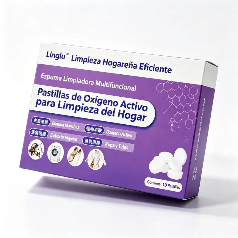 🧼【Compra 2 y llévate 2 gratis】(Total: 40 pastillas)💧 Pastillas Efervescentes de Oxígeno Activo y Enzimas | Limpiador Multiusos para Sarro, Manchas de Té, Ropa y Calzado ✨