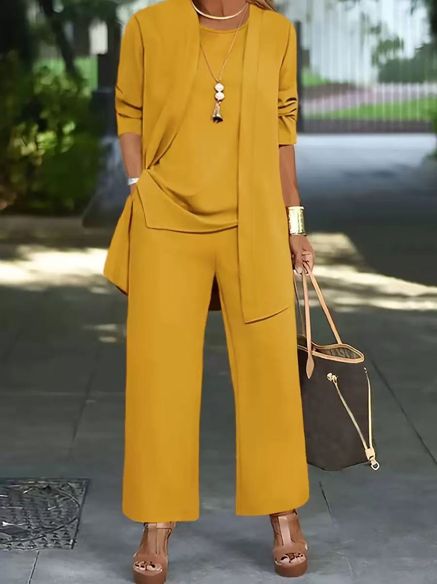 🧥Elegante conjunto de 3 piezas para mujer con corte holgado🍂