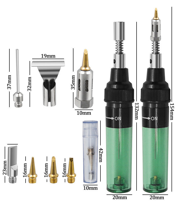 💥【 incluye cuerpo principal + 3 * conectores】🧰Pequeño soldador de gas portátil 4 en 1 herramienta de soldadura