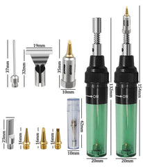 💥【 incluye cuerpo principal + 3 * conectores】🧰Pequeño soldador de gas portátil 4 en 1 herramienta de soldadura