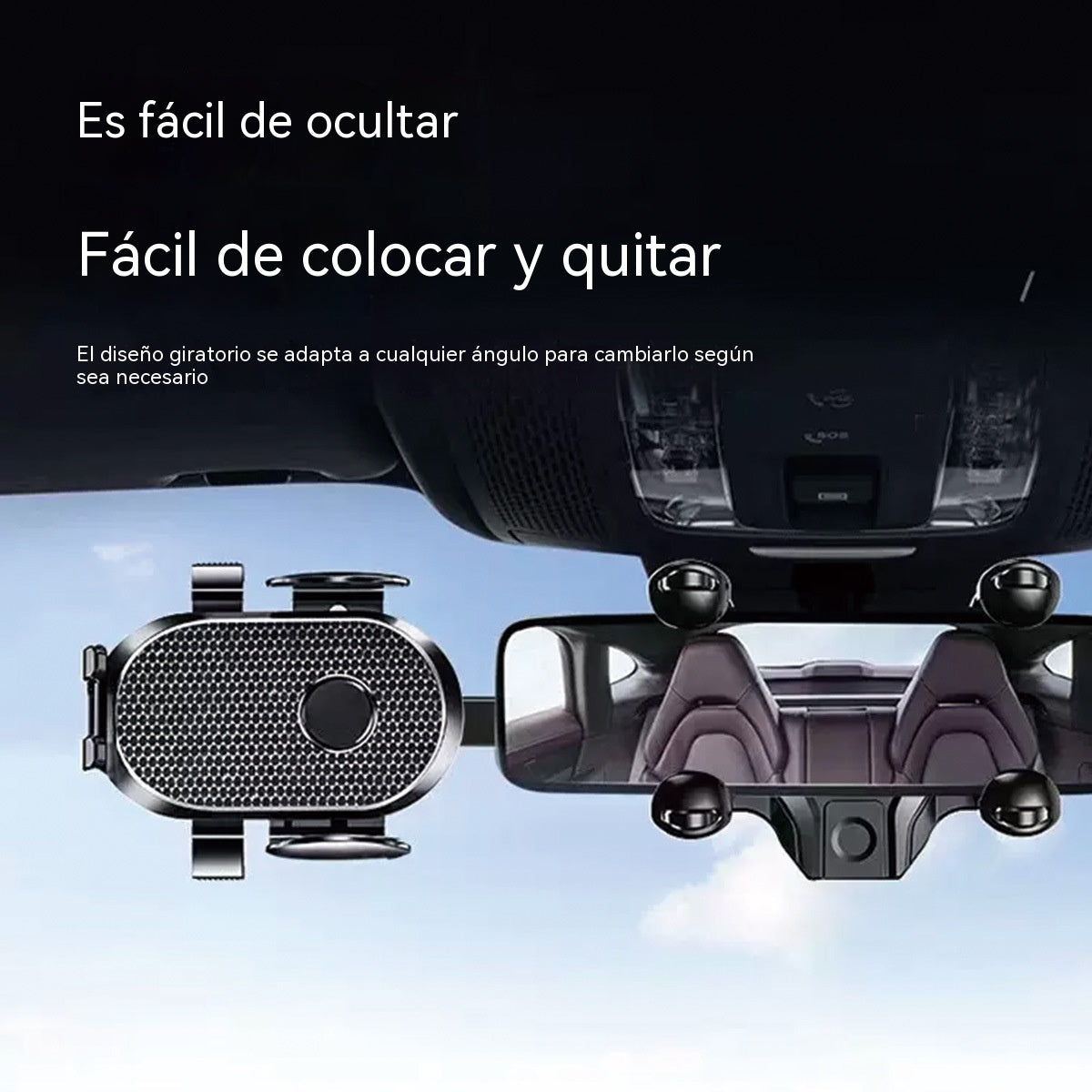 ⏰【Oferta por tiempo limitado: 55% de descuento】Soporte ajustable para teléfono móvil para espejo retrovisor de coche