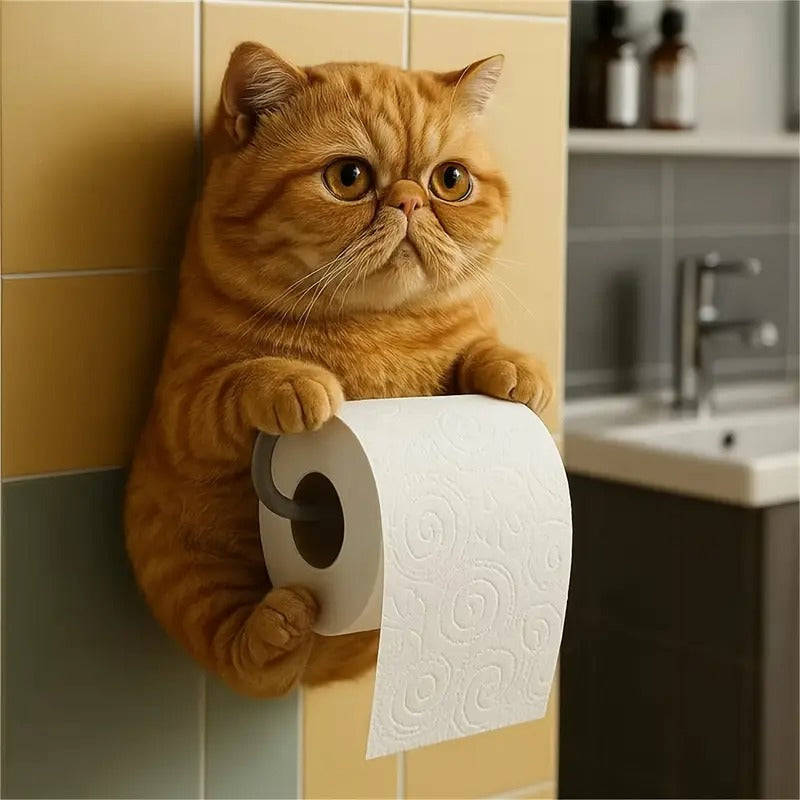 💥 50 % de descuento: ¡último día! 🐱 Adorable portarrollos de papel higiénico con estampado de gatos.