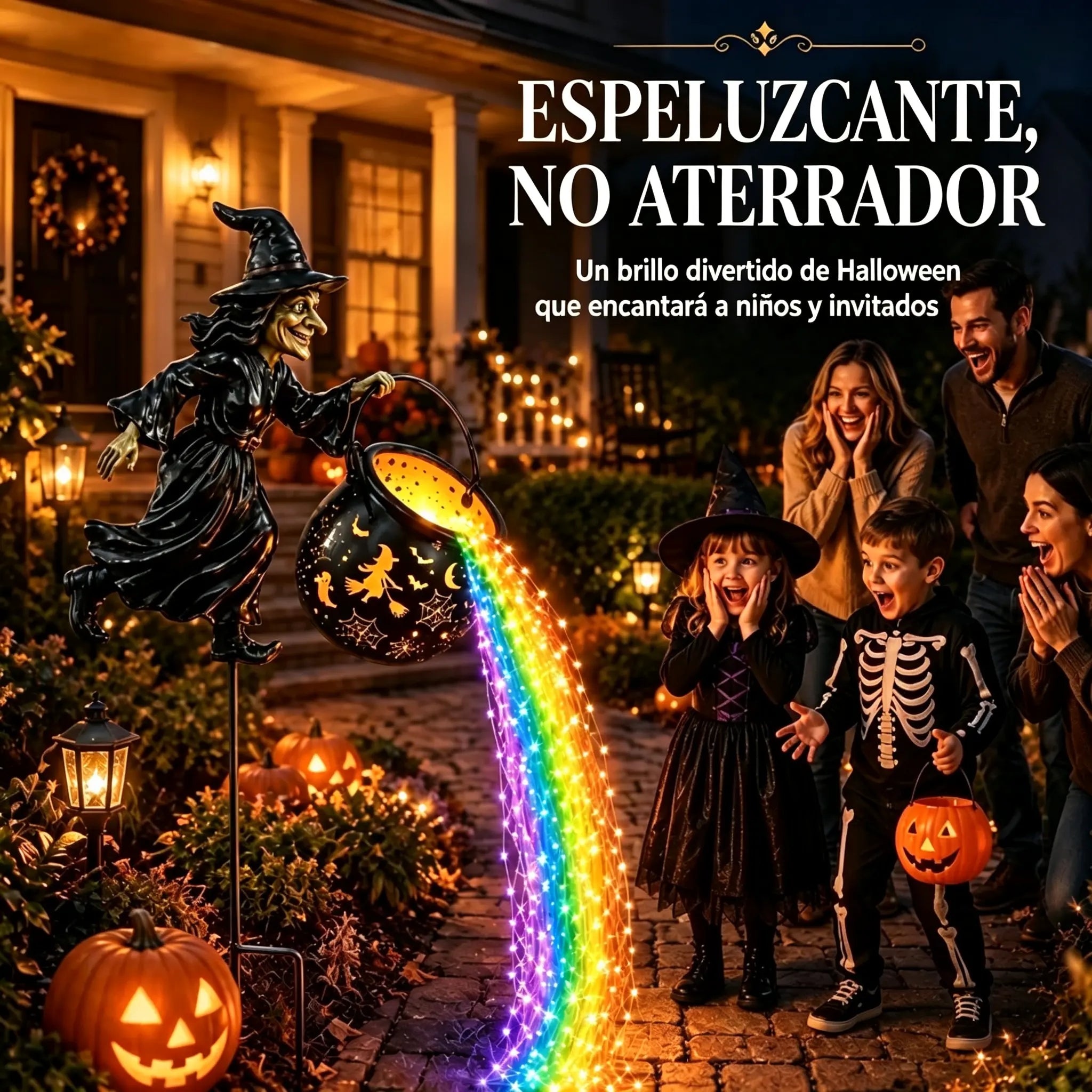 🧙‍♀️🎃LED vrtna svjetiljka u obliku vještičkog kotla – zadivljujući vanjski ukrasi 🔮✨