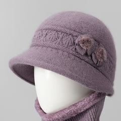 🔥🧶Sombrero + bufanda🧶 Compañero cálido en invierno: gorro de lana de punto cálido