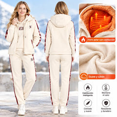 🔥【pantalón + suéter + chaqueta】Nuevo conjunto deportivo y casual de otoño/invierno 2026, acolchado y grueso.