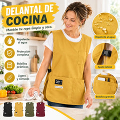 👩‍🍳✨ Mandil Chaleco Impermeable y Antimanchas – Ideal para Cocinar, Manualidades y Jardinería, con Ajuste Cómodo 🛡️