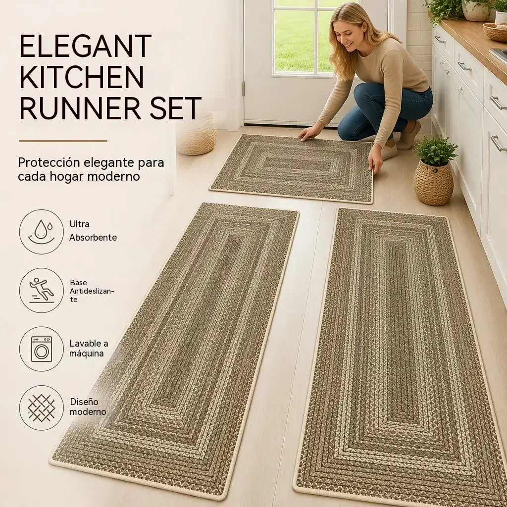 📢📢¡40% de descuento por tiempo limitado! 【40*60+40*120cm】⏰Elegante alfombra tejida para pasillo