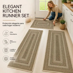 📢📢¡40% de descuento por tiempo limitado! 【40*60+40*120cm】⏰Elegante alfombra tejida para pasillo