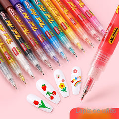 【12 bolígrafos · 12 colores】💅✨ Set de Bolígrafos para Nail Art 12 Colores | Diseño Preciso, Waterproof y Larga Duración 🎨🔥