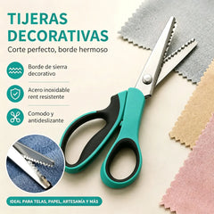 🔥✂️ Tijeras dentadas profesionales - Tijeras de tela afiladas y dentadas