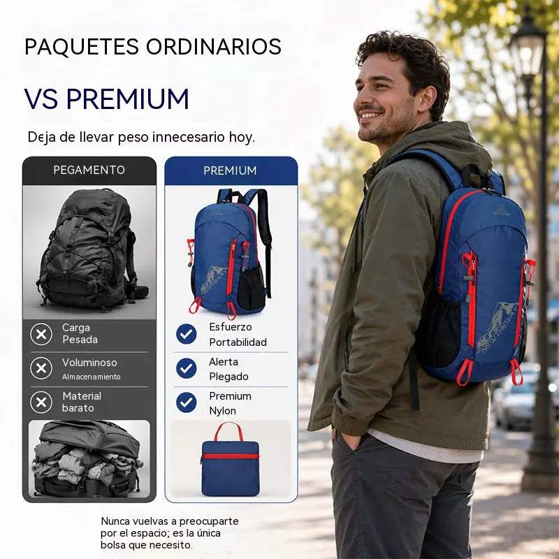 🏆 ¡Precio especial de último día! 🎒 Mochila plegable impermeable para acampar