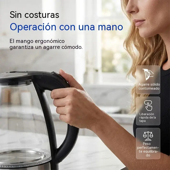 📢📢 ¡50% DE DESCUENTO! ⏰ Hervidor eléctrico de vidrio con luz LED