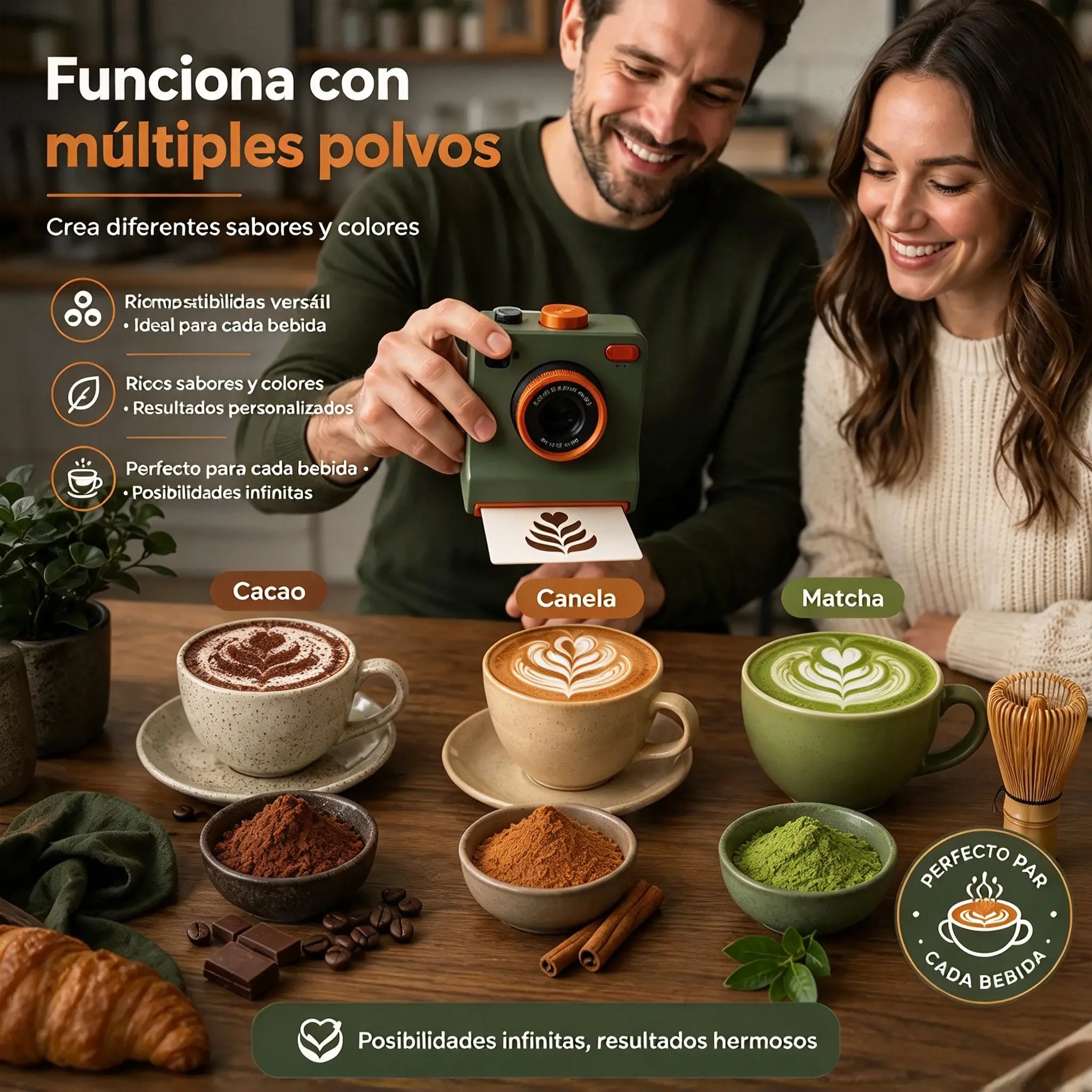 🔥Cámara retro para decoración de cafeterías: impresora mecánica de plantillas para arte latte