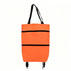 🛒 Carrito de Compras Plegable 2 en 1 – Bolsa con Ruedas y Asa Ajustable, Ligero y Portátil para Llevar al Hombro 🎒