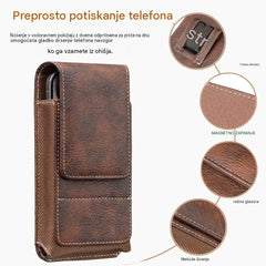🔥Ovitek za mobilni telefon s sponko za pas – magnetno zapiranje, trpežen in z režo za kartice