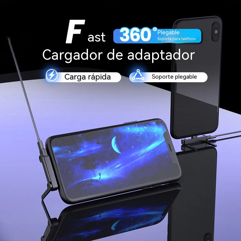【Compra 1 y llévate 1 gratis】Compatible con cables de carga rápida tipo C de Apple, Huawei y Xiaomi con soporte.