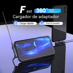 【Compra 1 y llévate 1 gratis】Compatible con cables de carga rápida tipo C de Apple, Huawei y Xiaomi con soporte.