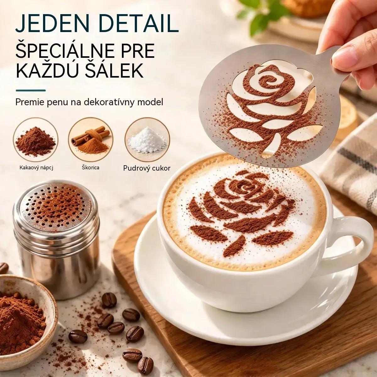 Nerezová oceľová forma na kávové latte art