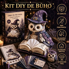 🦉🧵 Kit de Costura DIY – Caja de Pañuelos Acolchada con Diseño de Búho 🧻✨