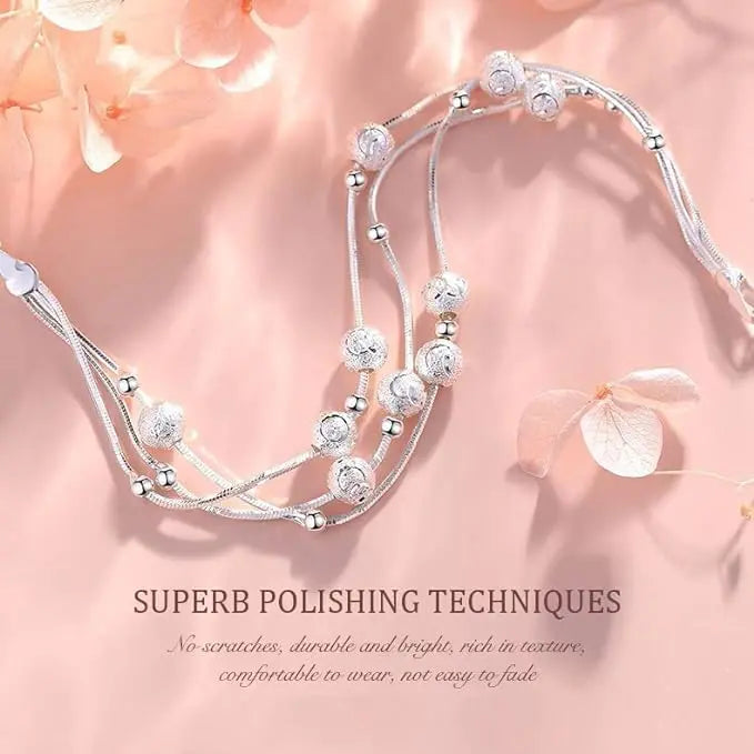 ✨✨【Compra 1, llévate 1 gratis】Pulsera de cuentas de la suerte de plata 999 con diseño grabado