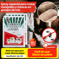 🔥【Compre 5 y obtenga 5 gratis：10 bolsas】🔥Spray especial para matar mosquitos y moscas en granjas de cría