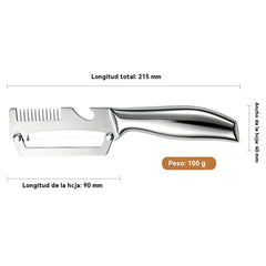 🔥Compre 1 y obtenga 1 gratis（2 piezas）🧅🔪 Pelador de cocina multifuncional 4 en 1: ¡Pela, pica verduras, corta carne y abre botellas! 🔥