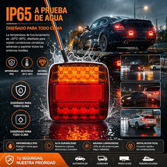 【Paquete de 2】🚦 Luces LED Universales para Remolque 💧 IP65 Impermeable Multifunción para Camiones, Caravanas y Maquinaria Agrícola🚛