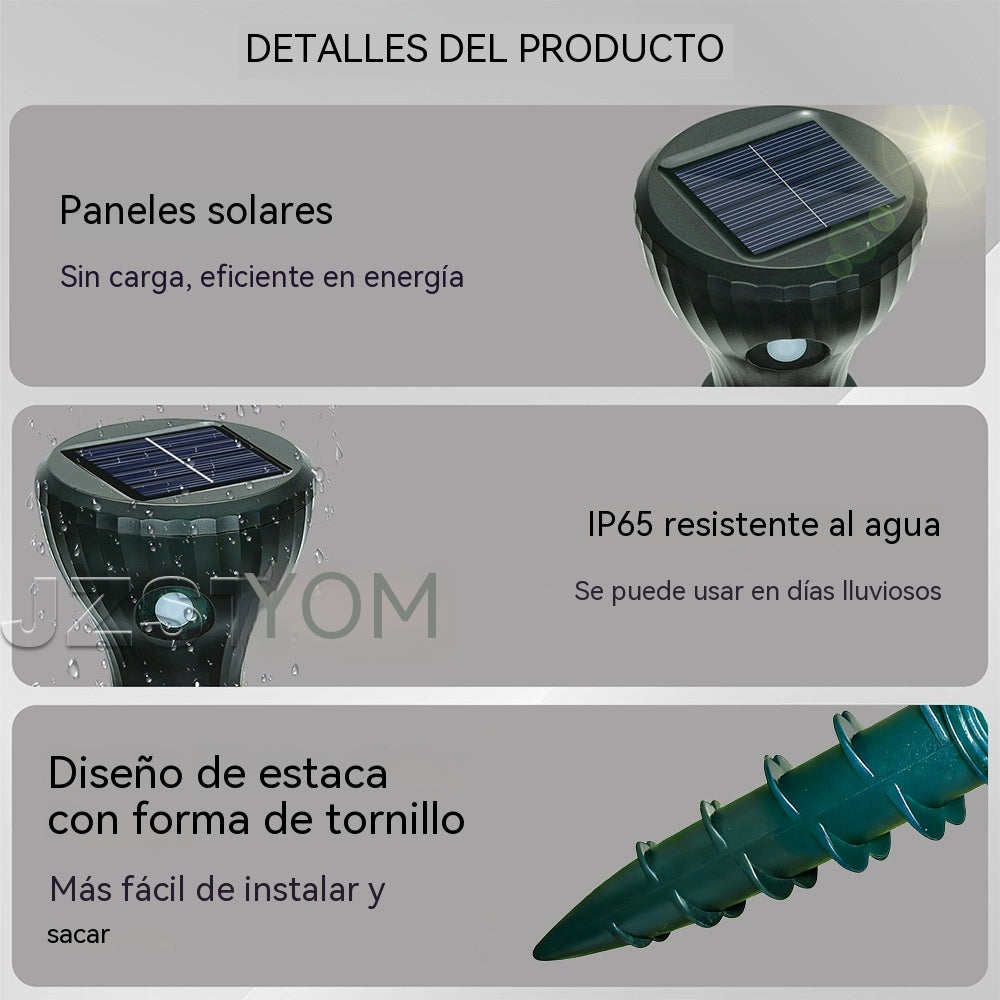 🚫🐺Disuasivo ultrasónico para animales alimentado por energía solar
