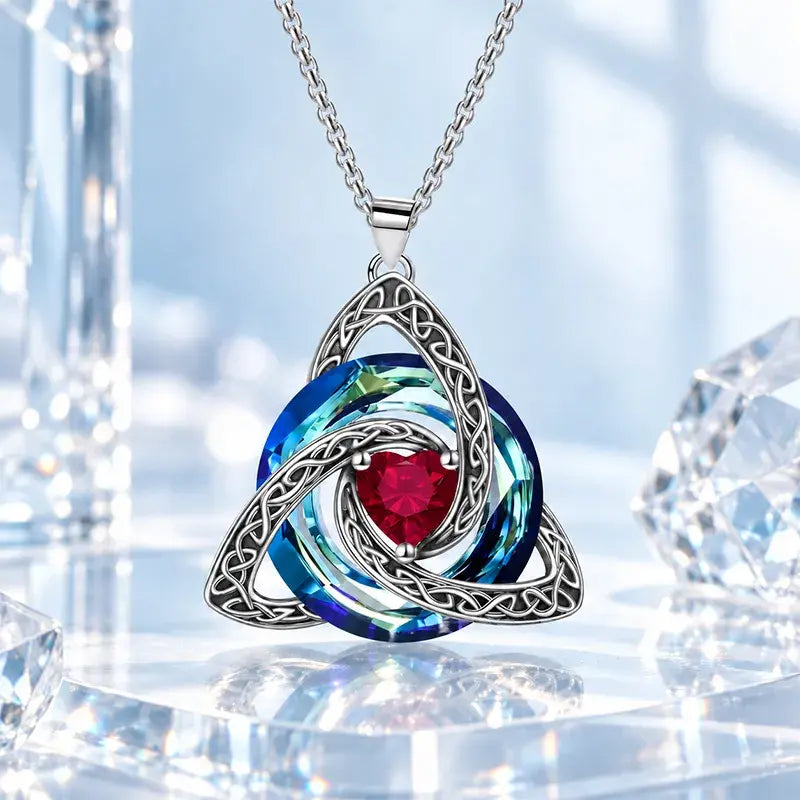 💎✨ Collar con 12 Piedras de Nacimiento y Nudo Celta | Colgante Elegante de Alta Gama para Mujer 🔮